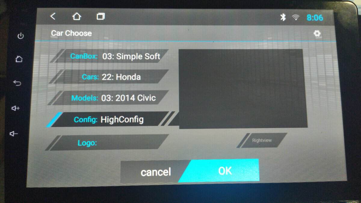 הונדה סיוויק 2012-2018 (HATCHBACK) (CANBOX פשוט) בחירת דגם רכב (Can Model Choose)