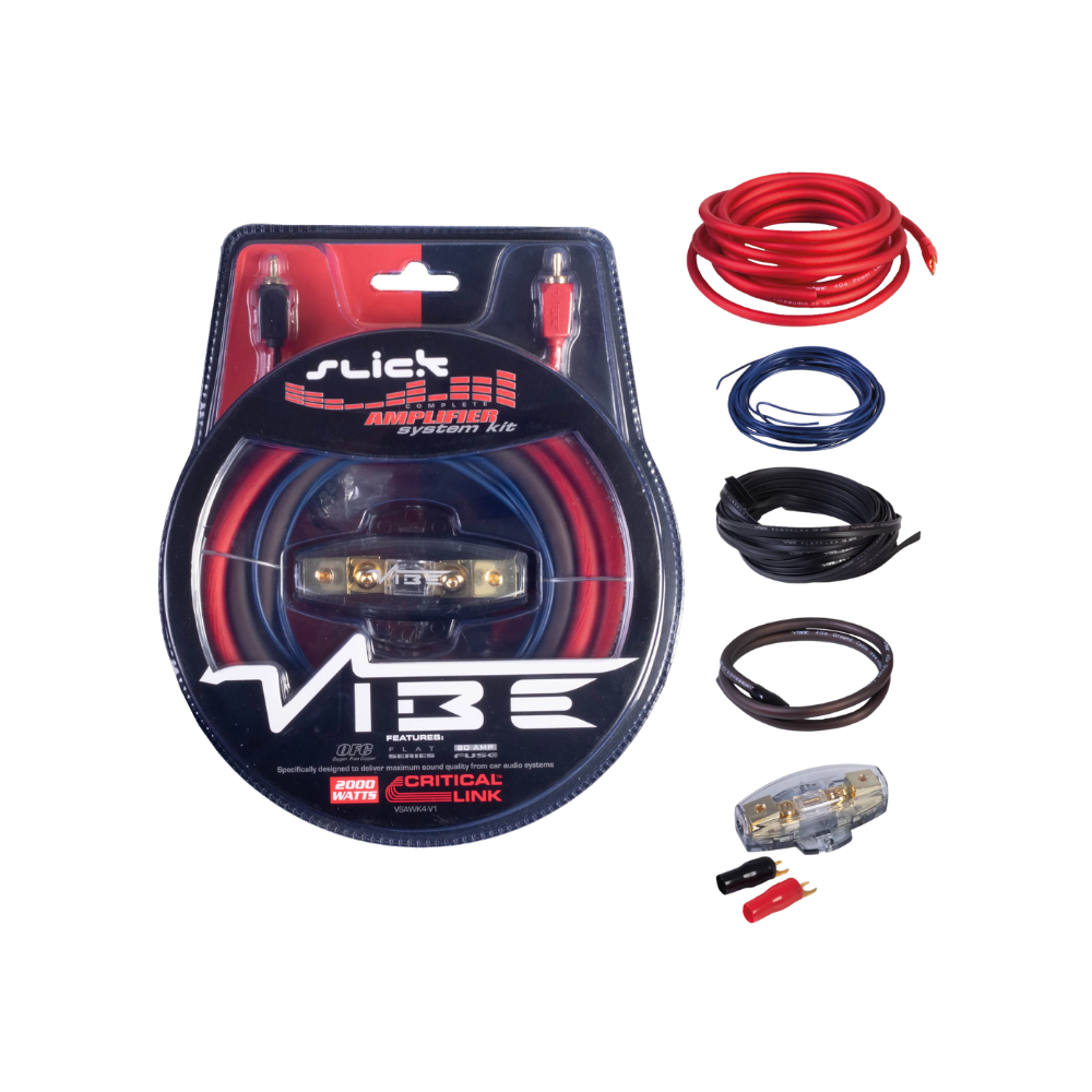 קיט התקנת מגבר לרכב VIBE Slick 4AWG 2000W - דגם VSAWK4-V1