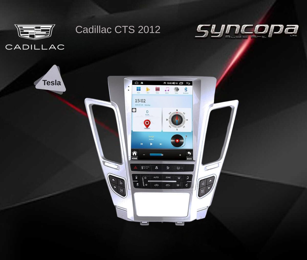 מערכת מולטימדיה Cadillac קאדילק CTS 2012 מסך טסלה תואם מקור מבית SyncopeAudio סינקופה אודיו