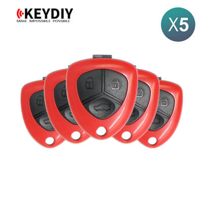 KeyDiy KD אוניברסלי Remote B Series Ferrari Type עם 3 כפתורים B17 5Pcs מארז