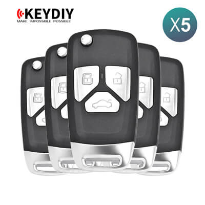 KeyDiy KD אוניברסלי Remote B Series Audi Type עם 3 כפתורים B27-3 5Pcs מארז