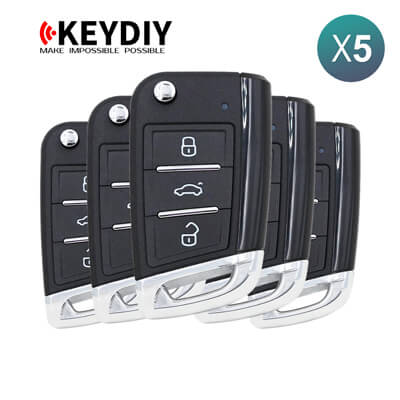 KeyDiy KD אוניברסלי Remote NB Series Volkswagen Type עם 3 כפתורים NB15 5Pcs מארז