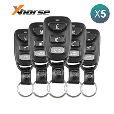 Xhorse VVDI Key Tool Hyundai Kia Style Wired שלט לרכב, 4 כפתורים XKHY01EN 5Pcs מארז