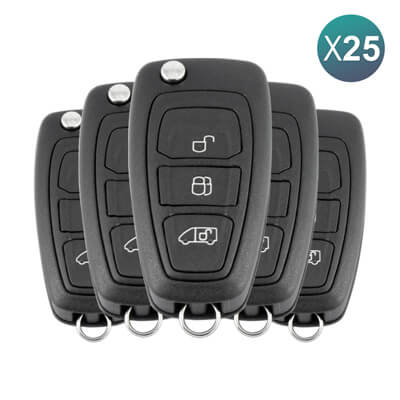 Ford Transit 2016-2019 שלט מתקפל, 3 כפתורים 2149959 433MHz, A2C94379403, HU101 25Pcs מארז