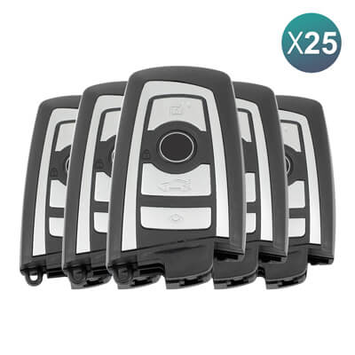 Bmw F Series 2009+ כיסוי למפתח חכם, 4 כפתורים Chrome 25Pcs מארז