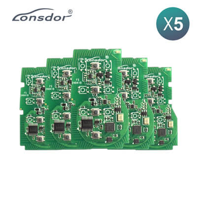Lonsdor LT20-10 כרטיס אלקטרוני למפתח חכם 8A+4D ל Toyota תדר מתכוונן 4 כפתורים 5Pcs מארז
