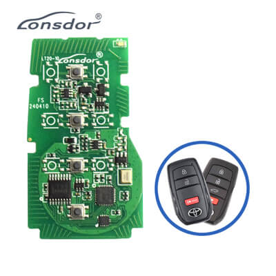 Lonsdor LT20-10 כרטיס אלקטרוני למפתח חכם 8A+4D ל Toyota תדר מתכוונן 4 כפתורים