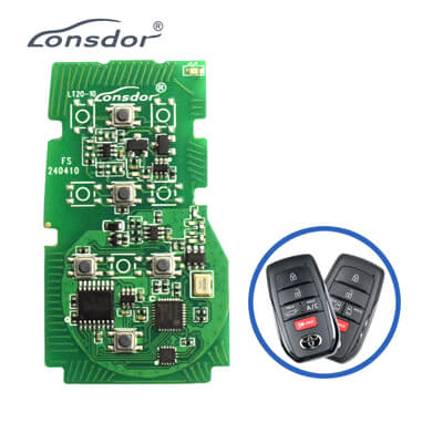 Lonsdor LT20-10 כרטיס אלקטרוני למפתח חכם 8A+4D ל Toyota תדר מתכוונן 5 כפתורים