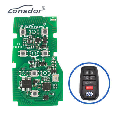 Lonsdor LT20-10 כרטיס אלקטרוני למפתח חכם 8A+4D ל Toyota תדר מתכוונן 6 כפתורים