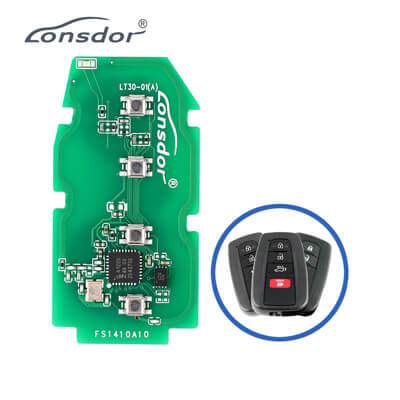 Lonsdor LT30-01 כרטיס אלקטרוני למפתח חכם 4A ל Toyota תדר מתכוונן 4 כפתורים