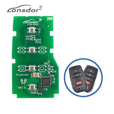 Lonsdor LT30-02 כרטיס אלקטרוני למפתח חכם 4A ל Toyota תדר מתכוונן 4 כפתורים