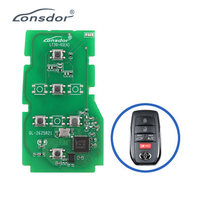 Lonsdor LT30-03 כרטיס אלקטרוני למפתח חכם 4A ל Toyota תדר מתכוונן 5 כפתורים
