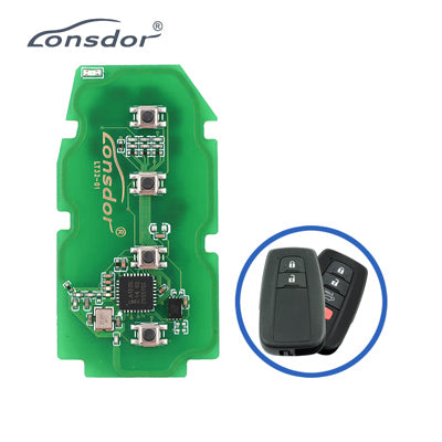Lonsdor LT32-01 כרטיס אלקטרוני למפתח חכם עם 4 כפתורים 4A+B6 ל Toyota & Lexus תדר מתכוונן 4 כפתורים