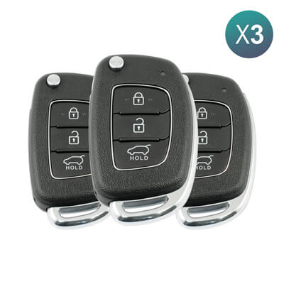 מקורי Hyundai I20 2014-2017 שלט מתקפל, 3 כפתורים 95430-C7600 433MHz, RKE-4F22 3Pcs מארז