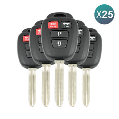 Toyota 2012-2024 מפתח שלט כיסוי, 4 כפתורים, TOY43 25Pcs מארז