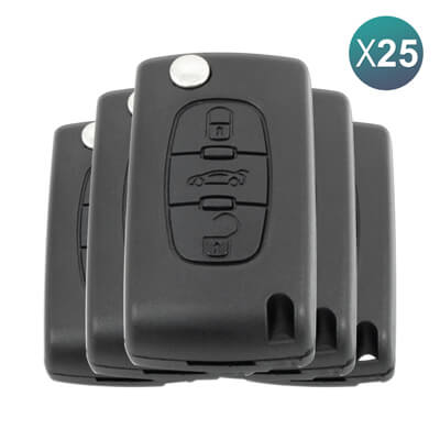Peugeot 2003-2013 שלט מתקפל כיסוי, 3 כפתורים, CE0523, HU83 25Pcs מארז