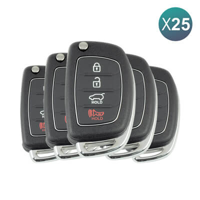 Hyundai Santa Fe, Tucson 2010+ שלט מתקפל כיסוי, 4 כפתורים, KIA7 25Pcs מארז