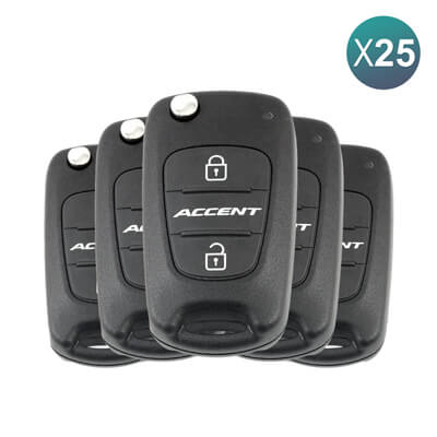 Hyundai Accent 2010+ שלט מתקפל כיסוי, 2 כפתורים, HYN17 25Pcs מארז
