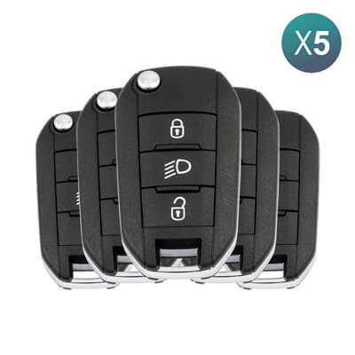 Peugeot 3008 508 5008 2017-2023 שלט מתקפל, 3 כפתורים 1617020880 433MHz, HUF8435, HU83 5Pcs מארז
