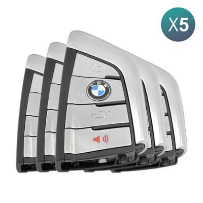 Bmw Cas4 2009-2014 מפתח חכם, 4 כפתורים, 315MHz, 5WK49863 Chrome 5Pcs מארז