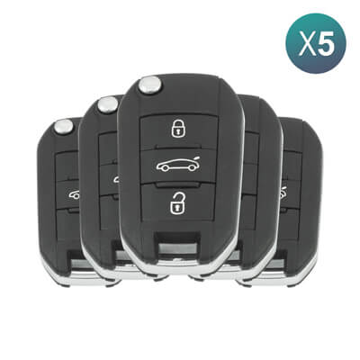 Peugeot 308 508 5008 2017+ שלט מתקפל, 3 כפתורים 1617020680 433MHz, HUF8435, HU83 5Pcs מארז
