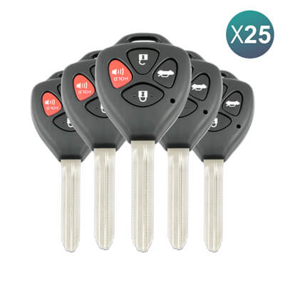Toyota 2006-2015 מפתח שלט כיסוי, 4 כפתורים, TOY43 25Pcs מארז