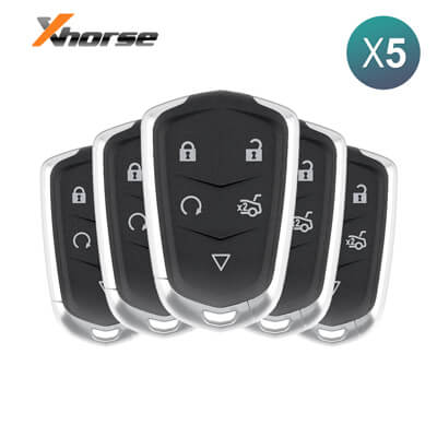Xhorse אוניברסלי מפתח חכם XSCD01EN Cadillac Style XM38 5 כפתורים 5Pcs מארז