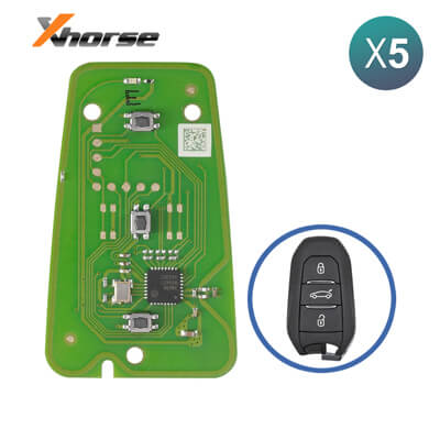 Xhorse XZPG00EN Special כרטיס למפתח חכם עם 3 כפתורים ל Peugeot & Citroen Cars 5Pcs מארז