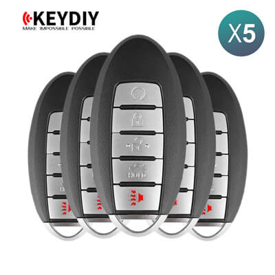 KeyDiy KD אוניברסלי מפתח חכם ZB Series Nissan Type עם 5 כפתורים ZB03-5 5Pcs מארז