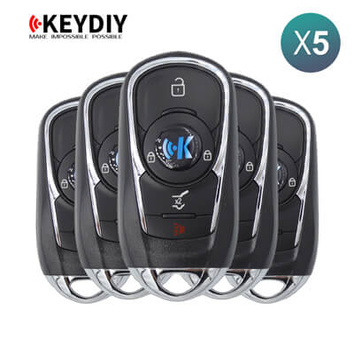 KeyDiy KD אוניברסלי מפתח חכם ZB Series Buick Type עם 4 כפתורים ZB22-4 5Pcs מארז