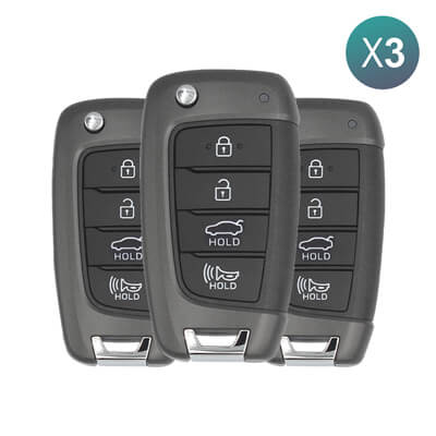 מקורי Hyundai Elantra 2021-2023 שלט מתקפל, 4 כפתורים 95430-AA000 433MHz, NYOMBEC4TX2004 3Pcs מארז