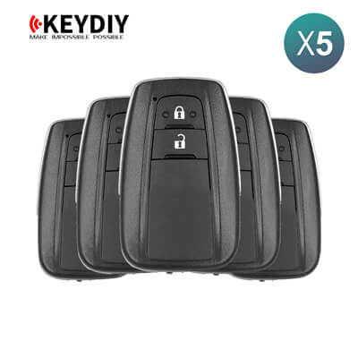 KeyDiy TB36-2 Toyota אוניברסלי מפתח חכם 2 כפתורים עם 8A Transponder 5Pcs מארז