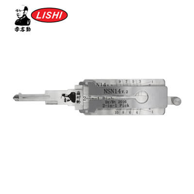 מקורי Lishi NSN14-AG 2-in-1 Pick & Decoder ל Nissan Lishi Tool Anti Glare
