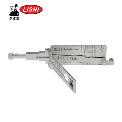 מקורי Lishi HU181-AG 2-in-1 Pick & Decoder ל Harley Davidson Motorcycle Lishi Tool Anti Glare