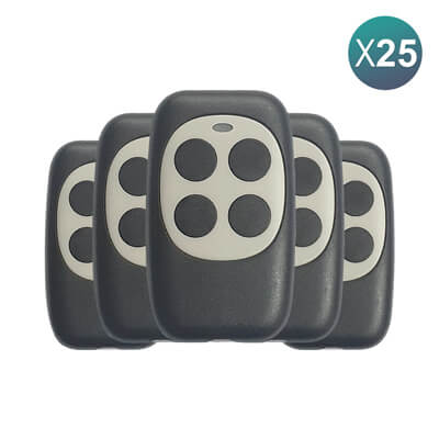 אוניברסלי Rolling Code & Fixed Code Remote עם 4 כפתורים 433MHz Gray 25Pcs מארז