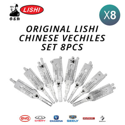 מקורי Lishi Chinese Cars Kit of 8 Pick / Decoder Tools עם Free Shipping