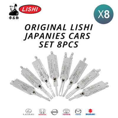 מקורי Lishi Japanies Cars Kit of 8 Pick / Decoder Tools עם Free Shipping