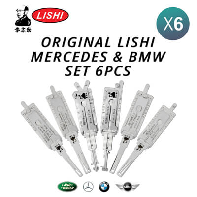 מקורי Lishi Mercedes & Bmw Kit of 6 Pick / Decoder Tools עם Free Shipping