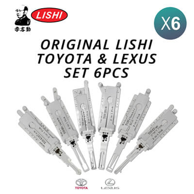 מקורי Lishi Toyota Kit of 6 Pick / Decoder Tools עם Free Shipping