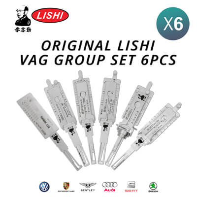 מקורי Lishi VAG Group Kit of 6 Pick / Decoder Tools עם Free Shipping