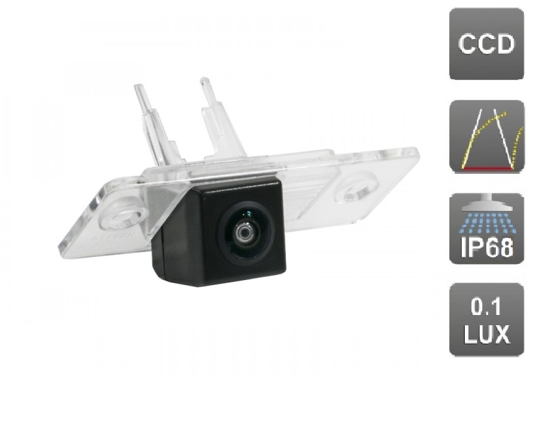 מצלמת רוורס ל־Volkswagen Touareg I (GP) (2002–2010) עם קווי חניה דינמיים