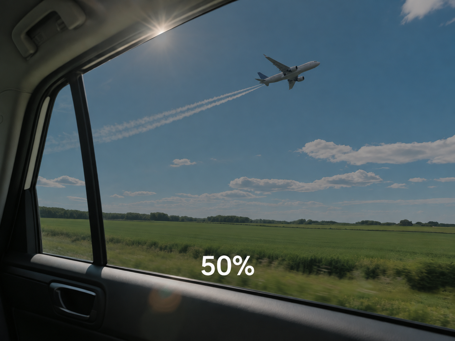 ציפוי חלונות לרכב VLT 50%